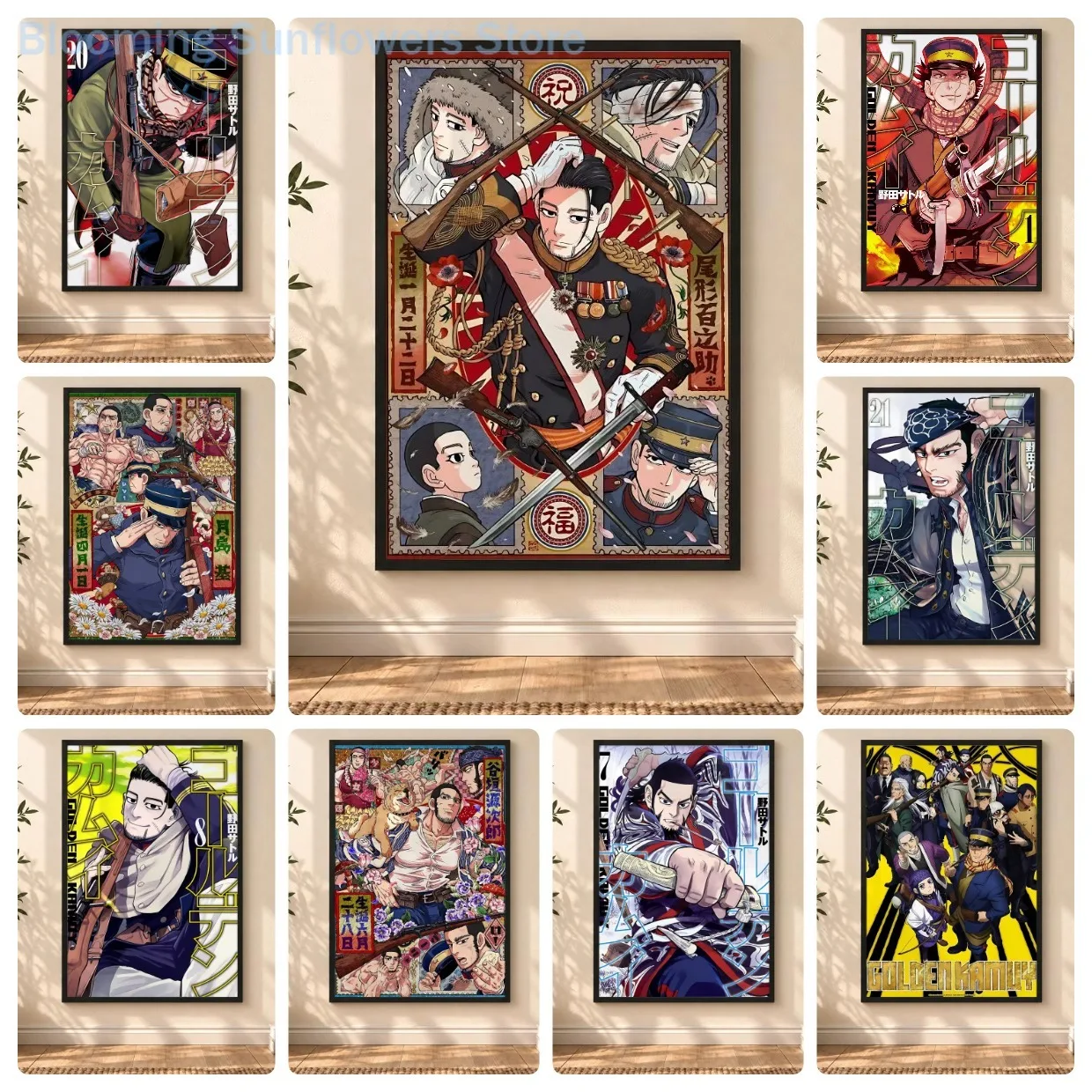 70X50cm Adult Puzzle 1000 Pieces Paper Jigsaw Puzzles Golden Kamuy Sugimoto Asirpa Painting Series Learning Education Craft Toy