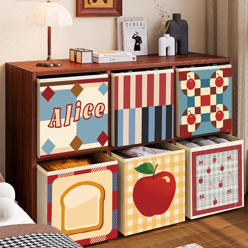 

Cute Creative Stripe Carleke Storage Basket Home Storage Box id Cabinet Foldable Clothing Storage Basket Retro Sle Cotton...