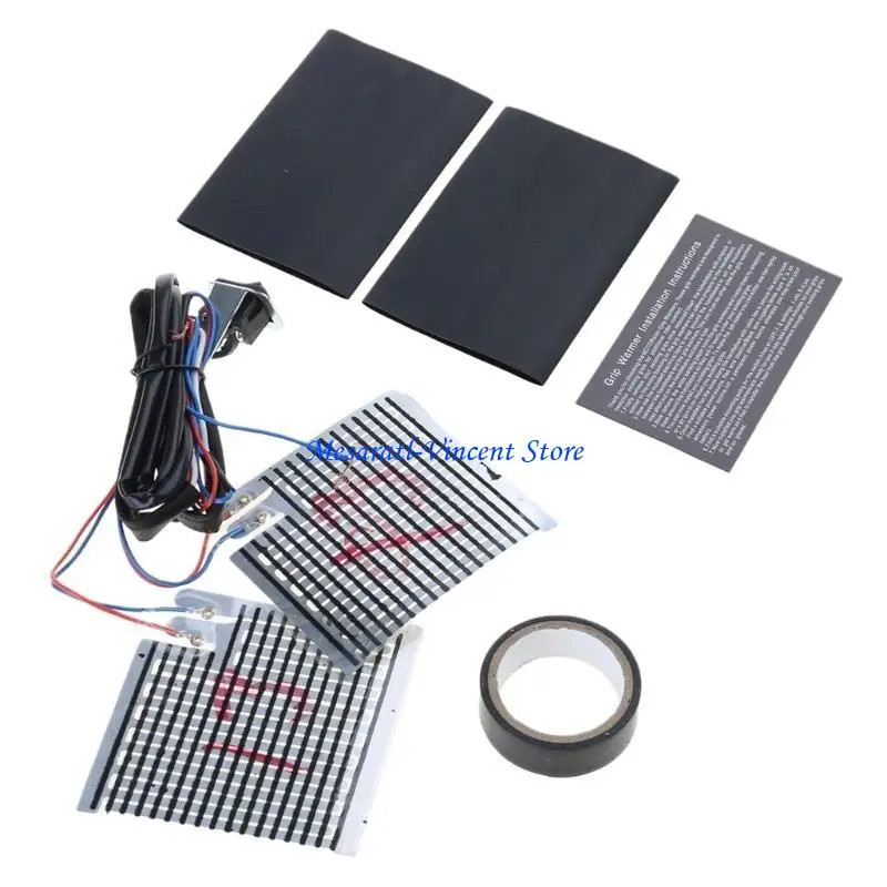 

A70F Motorcycle Handle Heating Overgrips Intelligent Three Level Temperature Control 12V Heated Hand Bar for Warm Cozy Rides