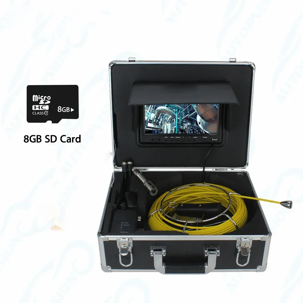 WP90 Pipe Wall Inspection Camera recorder Night Vision Waterproof Endoscope 100m Cable 9''drain Sewer Camera Stainless Steel