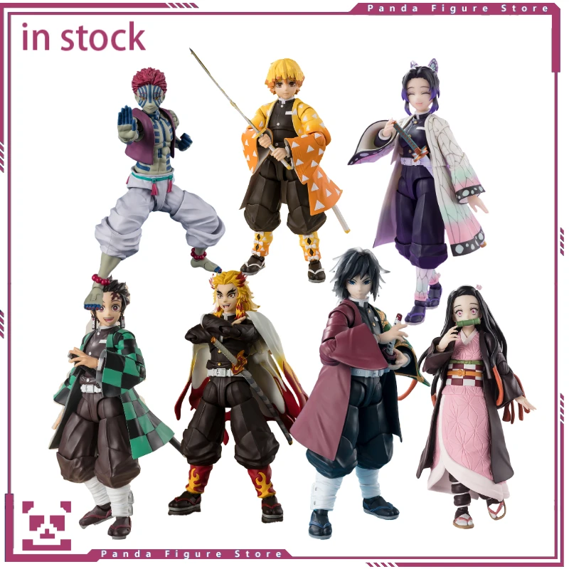 

In Stock Original Bandai SHF Demon Slayer Rengoku Kyoujurou Akaza Kamado Nezuko Action Figure Toys Collection Model Gift