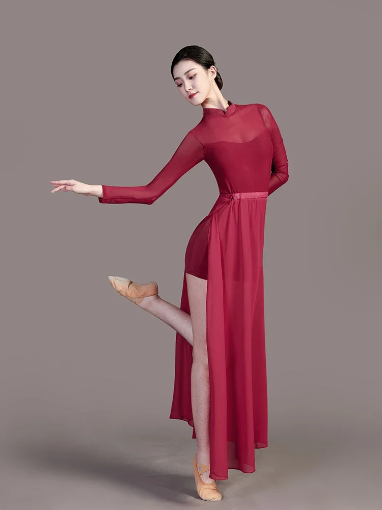 Classical Stage Performance Split Skirt Dancewear Suit Modern Dancing Dress A Slice Dance Skirts Jumpsuit Shorts Two Piece Set