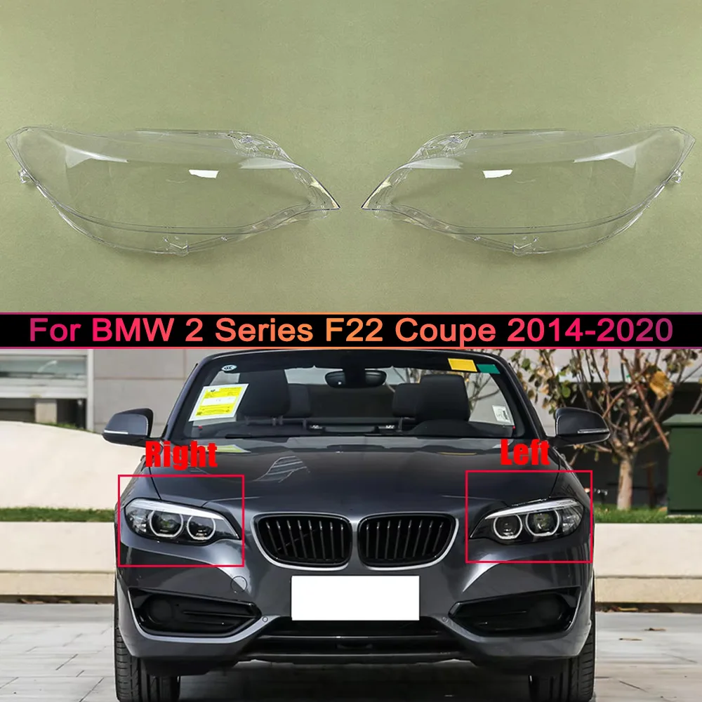

For BMW 2 Series F22 Coupe 2014 2015 2016 2017 2018 2019 2020 Car Front Headlight Cover Lampshade Lampcover Caps Headlamp Shell
