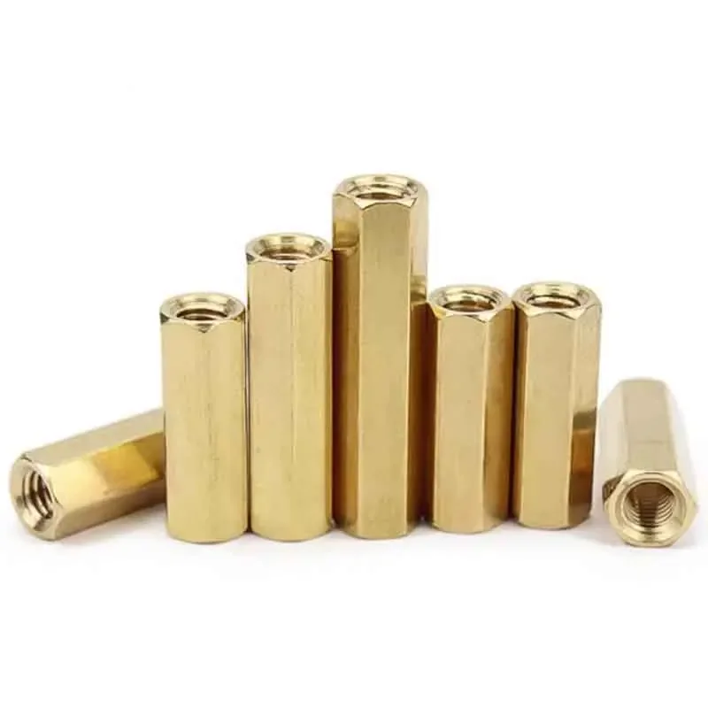 Hex Female to Female Threaded Brass Hex Standoffs Spacers M3 M4 M5 M6 Hexagonal Stud Spacer Hollow Pillars Nuts