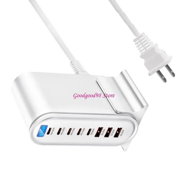 8 Port 600W Charging Adapter PD140W Power Delivery For Laptop Tablet Phone Multi Device Charging Station for Laptop W8EC