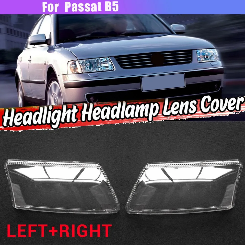 Left Side for B5 Car Headlight Lens Cover Head Light Lamp Lampshade Front Light Shell Cover