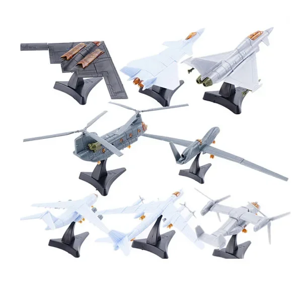 1:165 4D Plastic Assemble Model 3rd Generation Aircraft J-20 Stealth Fighter B-2 Bomber Ospreys Helicopter Sand Table Toy