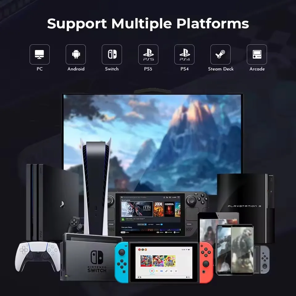 ABS Frosted Keycap Combat Keyboard With RGB Lighting, Four-way Mmovement Support, Customized Plastic Screen, No Lever Controller