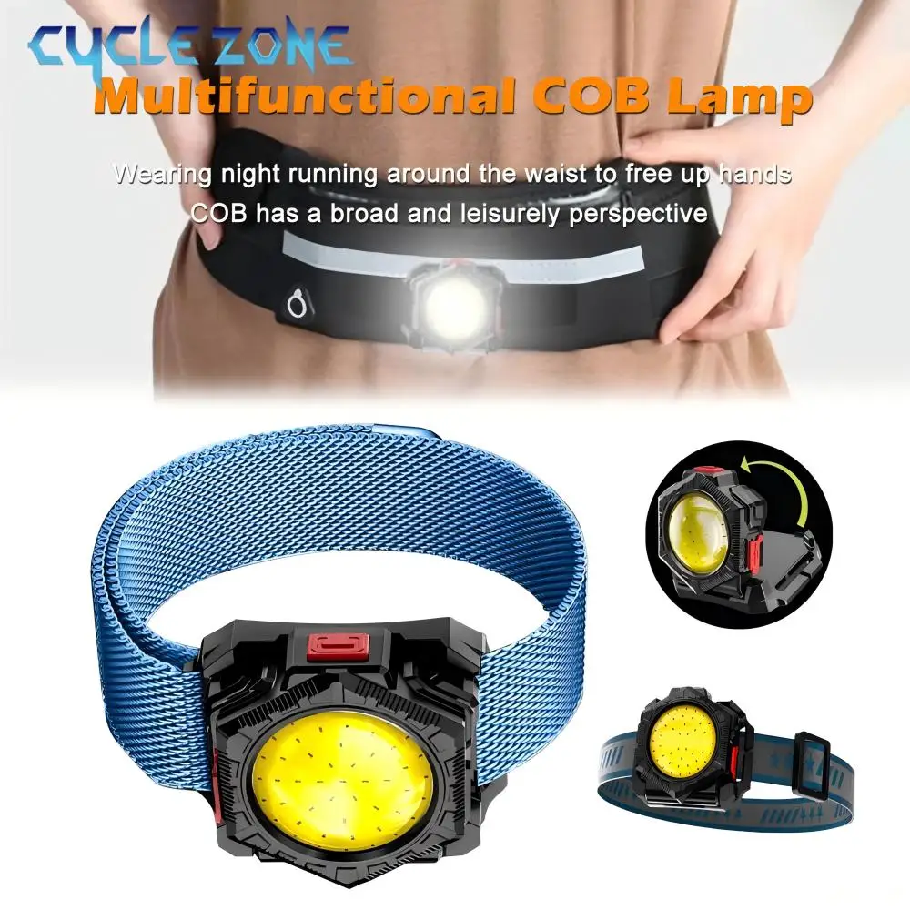 Portable Headlamp Flashlight Watch Light Type-C Rechargeable Headlight Outdoor Night Working Emergency Light Red Warning Lights