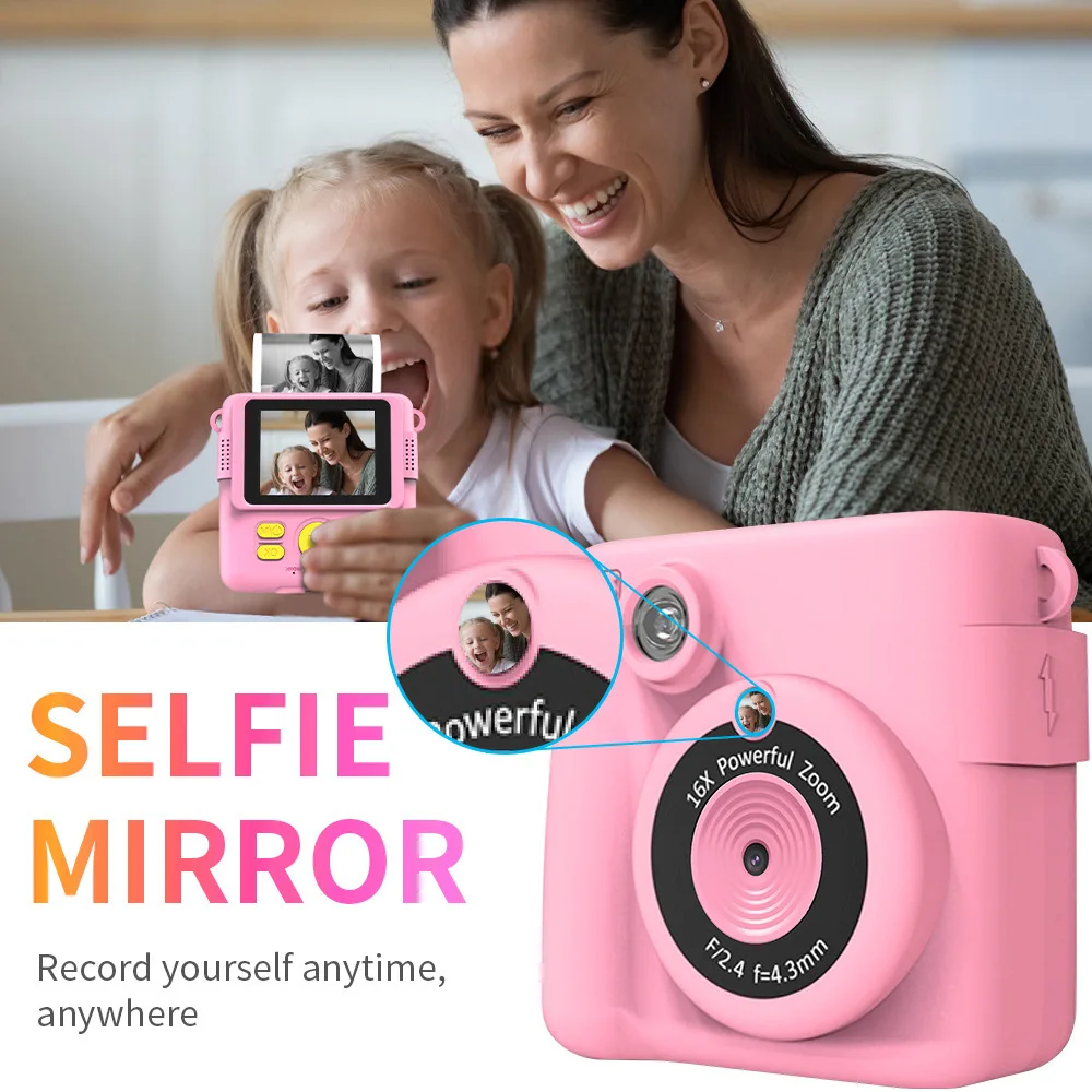 

Diy Instant Digital Camera Birthday Christmas Gifts for Children Thermal Print 1080P HD Camera Kids Printing Camera