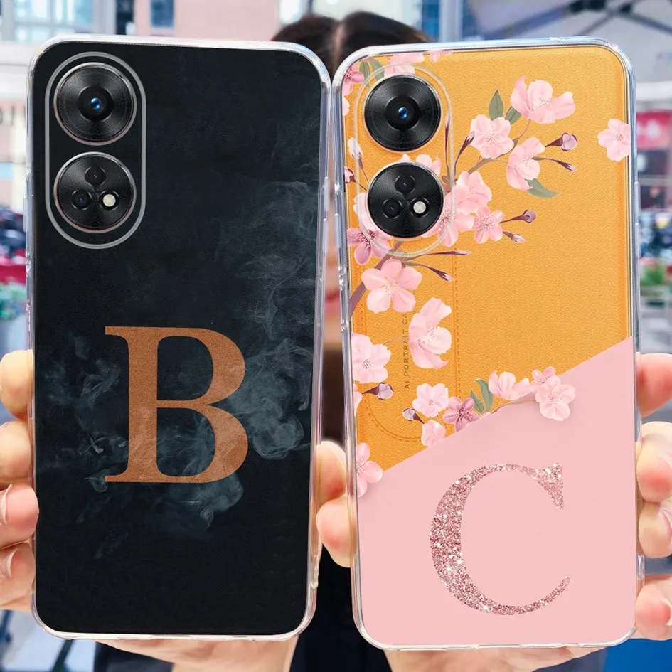 For OPPO Reno 8T 4G Case Letters Cover Clear Silicone Shockproof Bumper For OPPO Reno8 T CPH2481 Funda on Reno8T 5G CPH2505 Capa