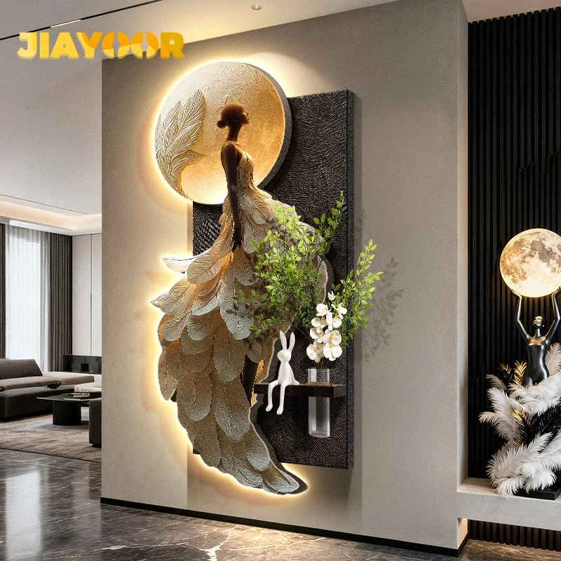 Modern Art Figures LED Wall Lamp For Corridor Living Room Background Lustre Indoor Home Decoration Hanging Lighting Mural Lights