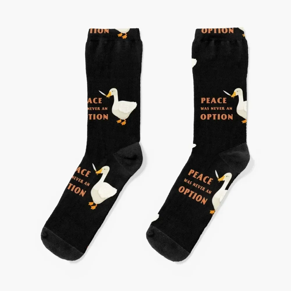 Knife goose - peace was never an option Socks valentine gift ideas gift Hiking boots sports stockings Men's Socks Women's