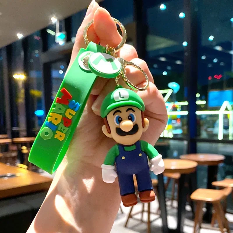 3d super mario bros pvc figura de ação brinquedos bonecas chaveiro acessórios luigi yoshi burro kong cogumelo para crianças presentes aniversário