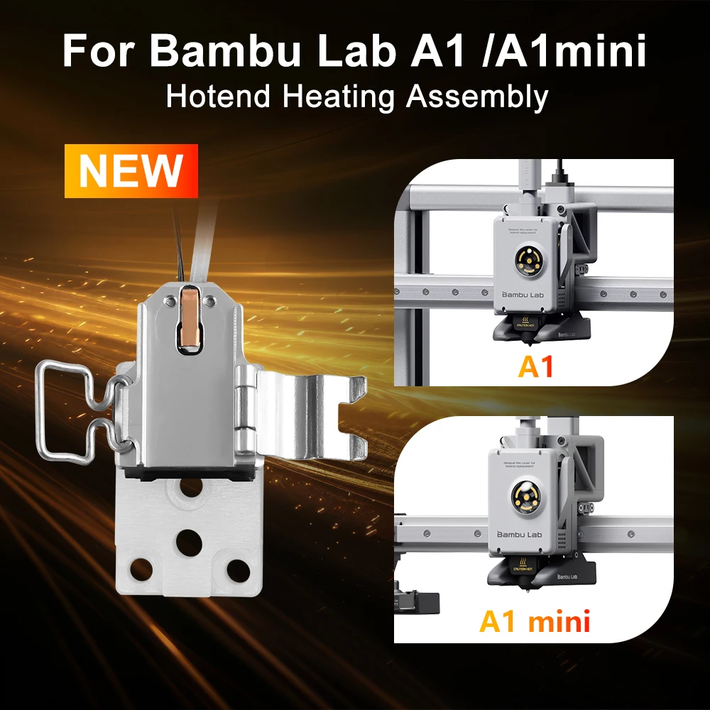 For Bambu Lab A1 Hotend Heating Assembly Upgraded Nickelage Heat Block Ceramic Nozzle Mounting Components For Bambulab A1 Mini