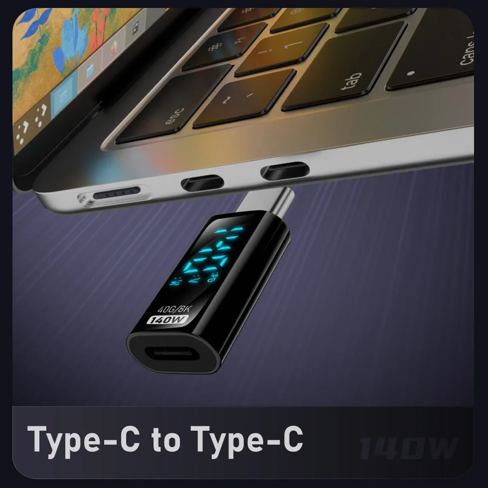 موسع USB C ذكر إلى أنثى بقدرة 140 وات لشحن بيانات 20 جيجابت في الثانية، محول موصل USB-C إلى IOS 8Pin للهاتف المحمول والكمبيوتر اللوحي