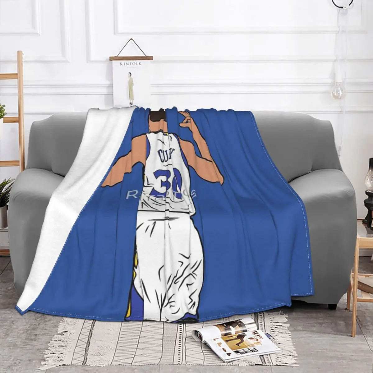 Steph Curry 3 Point Celebration Blanket Bedspread On The Bed Kawaii Sofa Cover