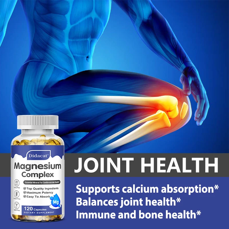 جليسينات المغنيسيوم 500 ملجم، يدعم صحة القلب والدماغ والعظام، مضاد للأكسدة، يعزز المناعة، ويحارب التعب والإجهاد