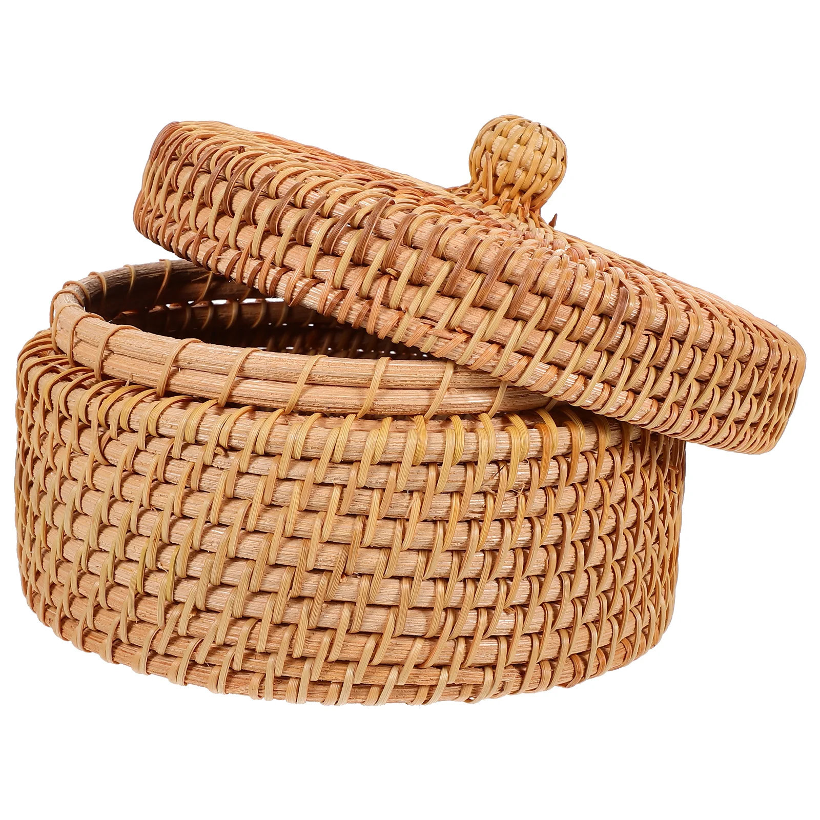 

Chocolate Rattan Storage Box Collapsible Laundry Baskets Small with Lid Autumn Vines Household