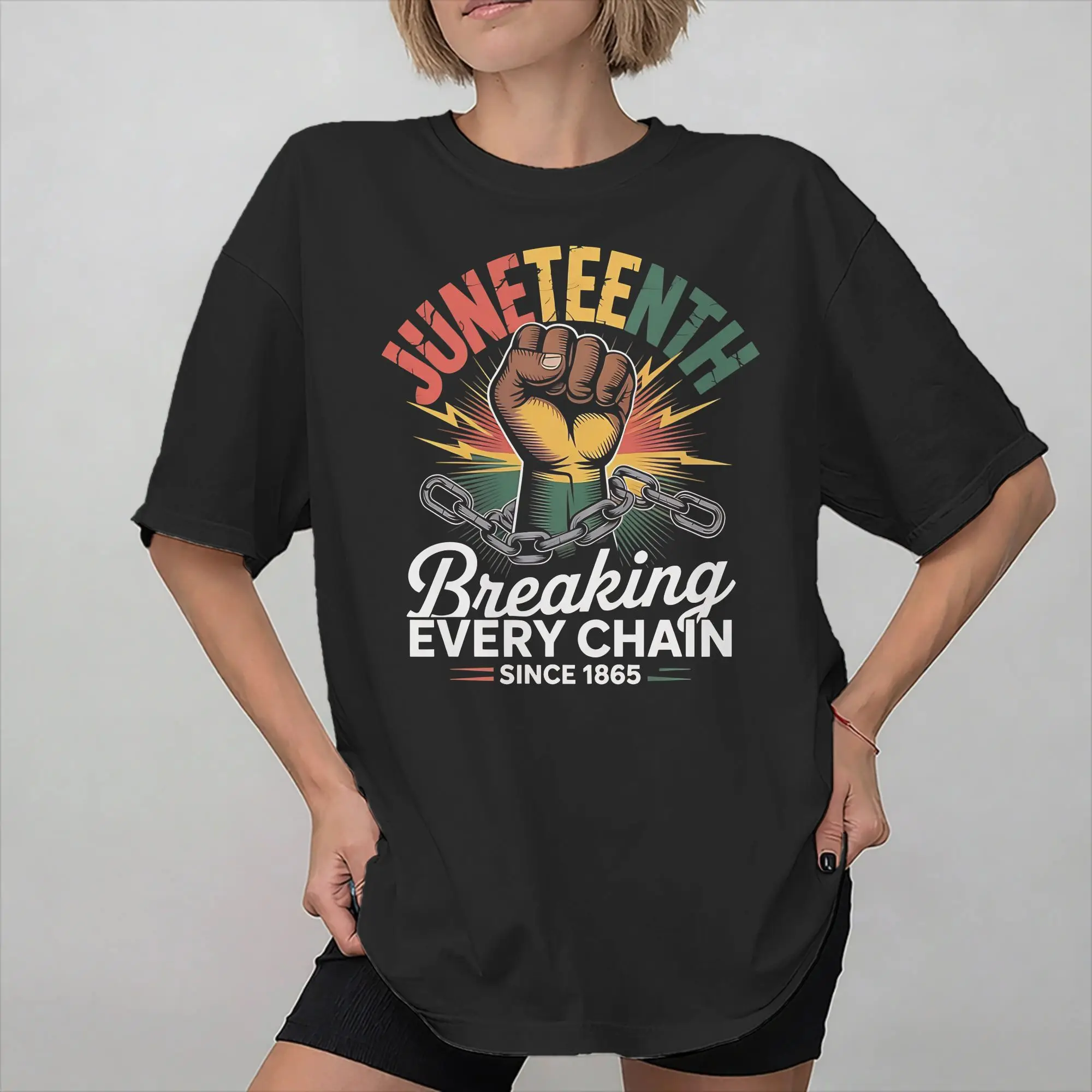 Men Women Graphic Printing Juneteenth 1865 Rooted In Freedom T Shirt Tee Pure Cotton  T-shirts Clothing