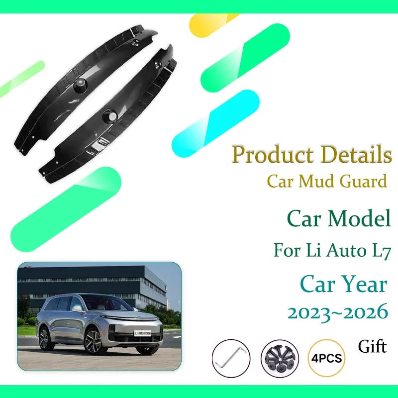 Car Mudguards For Li Auto L7 Lixiang L7 2023 2024 2025 2026 Painted Mud Guard Fender Flare Mudflap Exterior Part Car Accessories