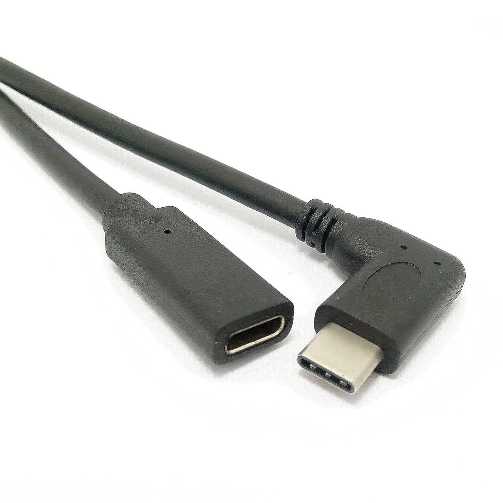 Cable de USB-C macho y hembra, conector USB 3,1 tipo C rectangular, 90 °, S08, envío 0,2 Mt 1 Mt