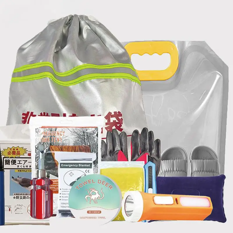 Vorbereitetheit Tasche Outdoor Survival Notfälle Kordelzug Tasche Reflektierende tragbare Tasche für Katastrophen Vorbereitetheit Geeignet für