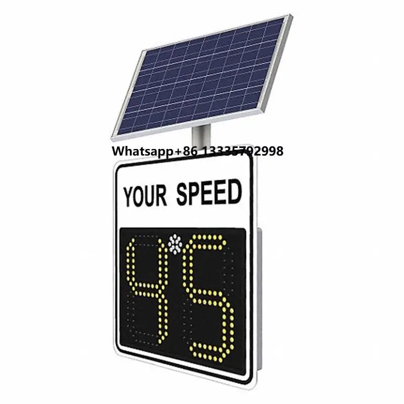 

Solar Radar Speed Feedback Signal Car Detector Outdoor Traffic Speed Limit Sign Display Speed Radar Detector Record