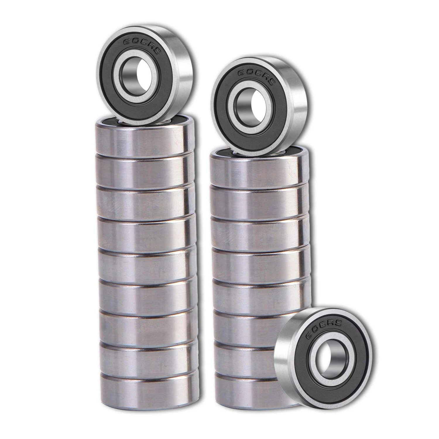 6/12/20pcs 608RS/608ZZ Bearings, Durable Carbon Steel Ball Bearings Skateboards, Longboards, Inline Skates, Roller Skates