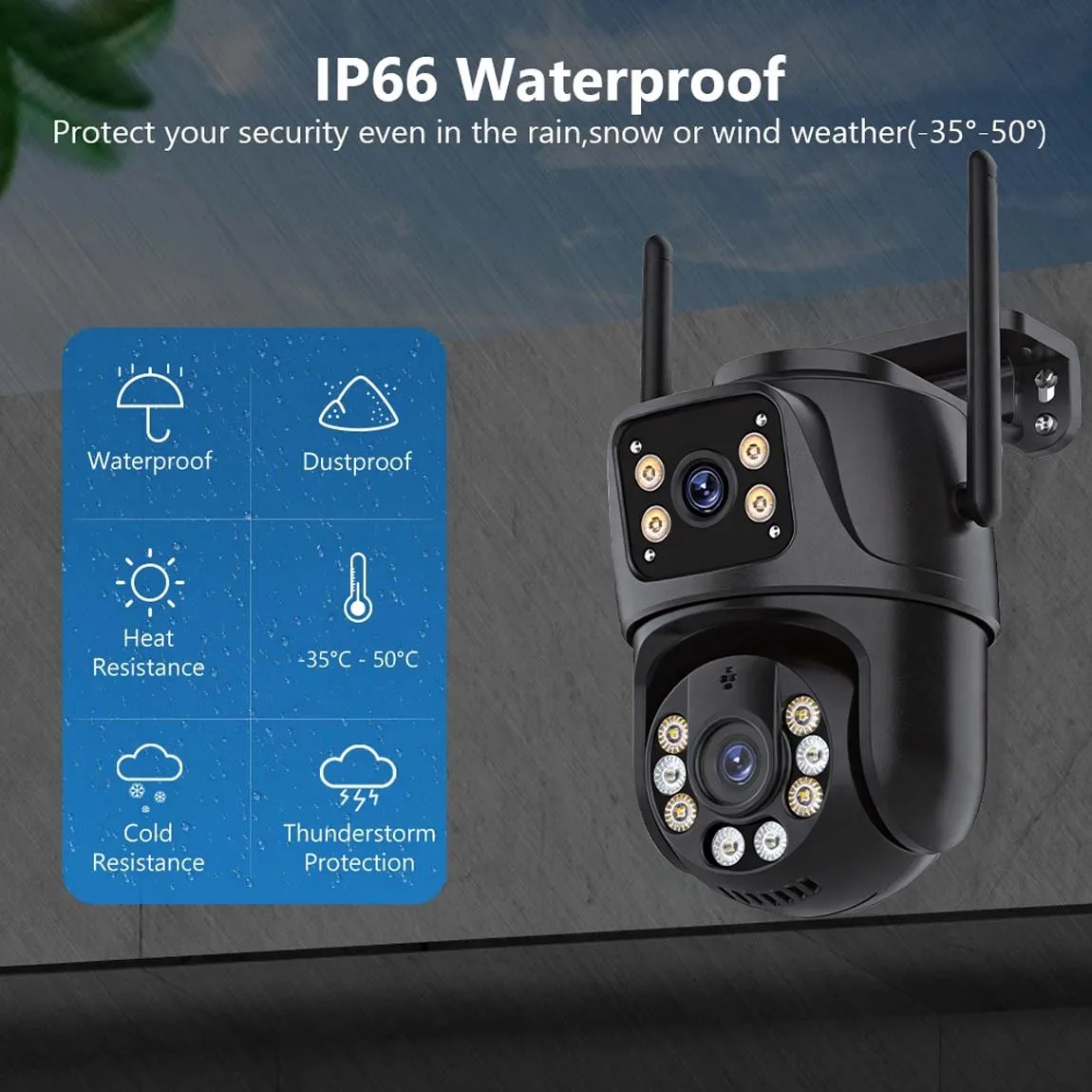

4K 8 МП PTZ уличная Wi-Fi IP-камера с двумя объективами и двумя экранами, ИИ-автослежение, аудио-видео видеонаблюдение, iCSee
