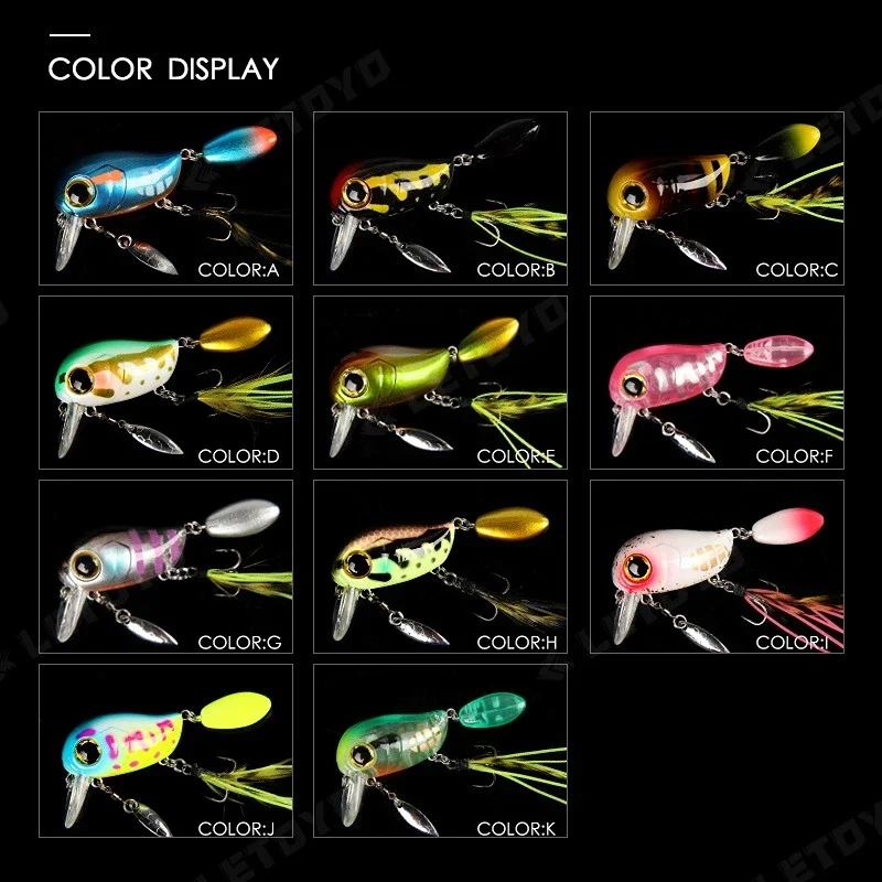 Micro Tappy Fishing Lures Artificial Hard Baits Crank Wobblers Tongue Plate Spinning Spoon with Feather Rotates Trout fish Bait