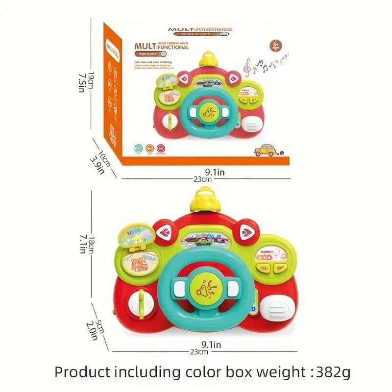 لعبة عجلة القيادة مع الضوء والموسيقى محاكاة أصوات السيارة لعبة القيادة ألعاب تعليمية مبكرة لهدايا عيد ميلاد الأطفال