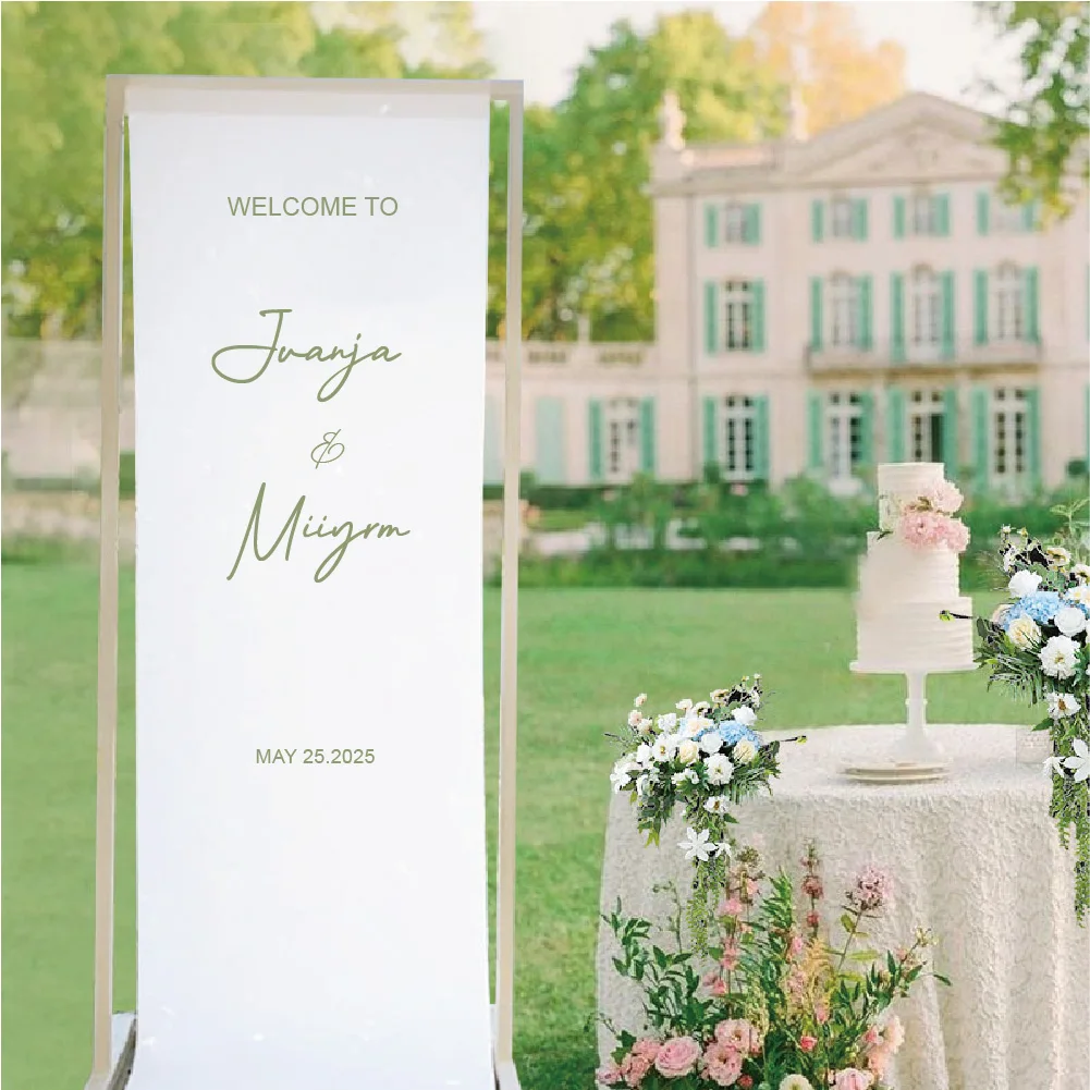 

Wedding Welcome Sign - Wedding Banner - Fabric Wedding Signage - Banner with Bride's Name - Welcome Sign