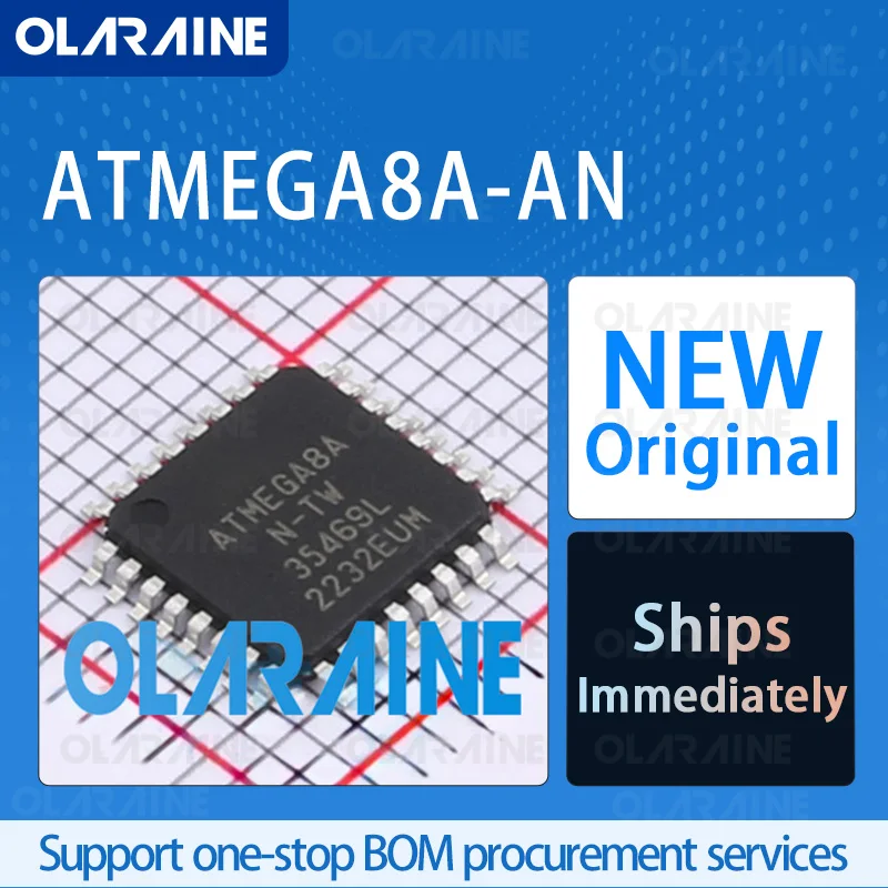 1/5/10Pcs ATMEGA8A-AN TQFP-32 8-bit microcontroller -MCU RoHS Core AVR Data RAM 1 kB 23 I/O Voltage 5.5 V