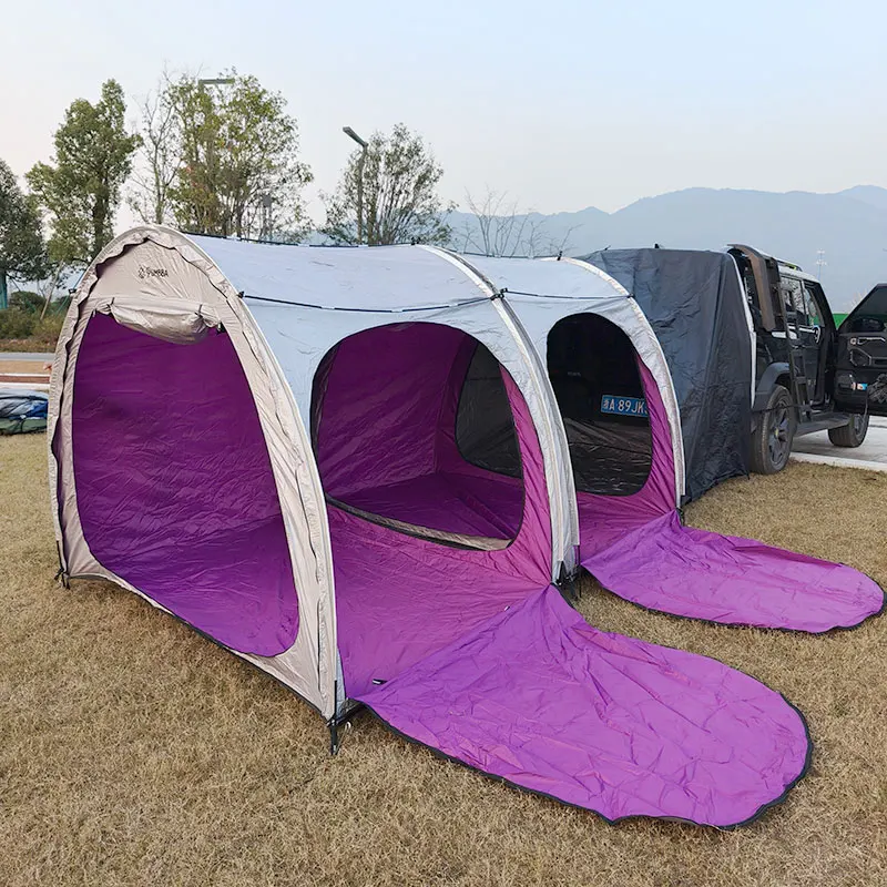 Zipper-Connected Tailgate Tents: Fun Assembly for Tailgate Camping with Climate Control Freedom, Silver Coating Fabric