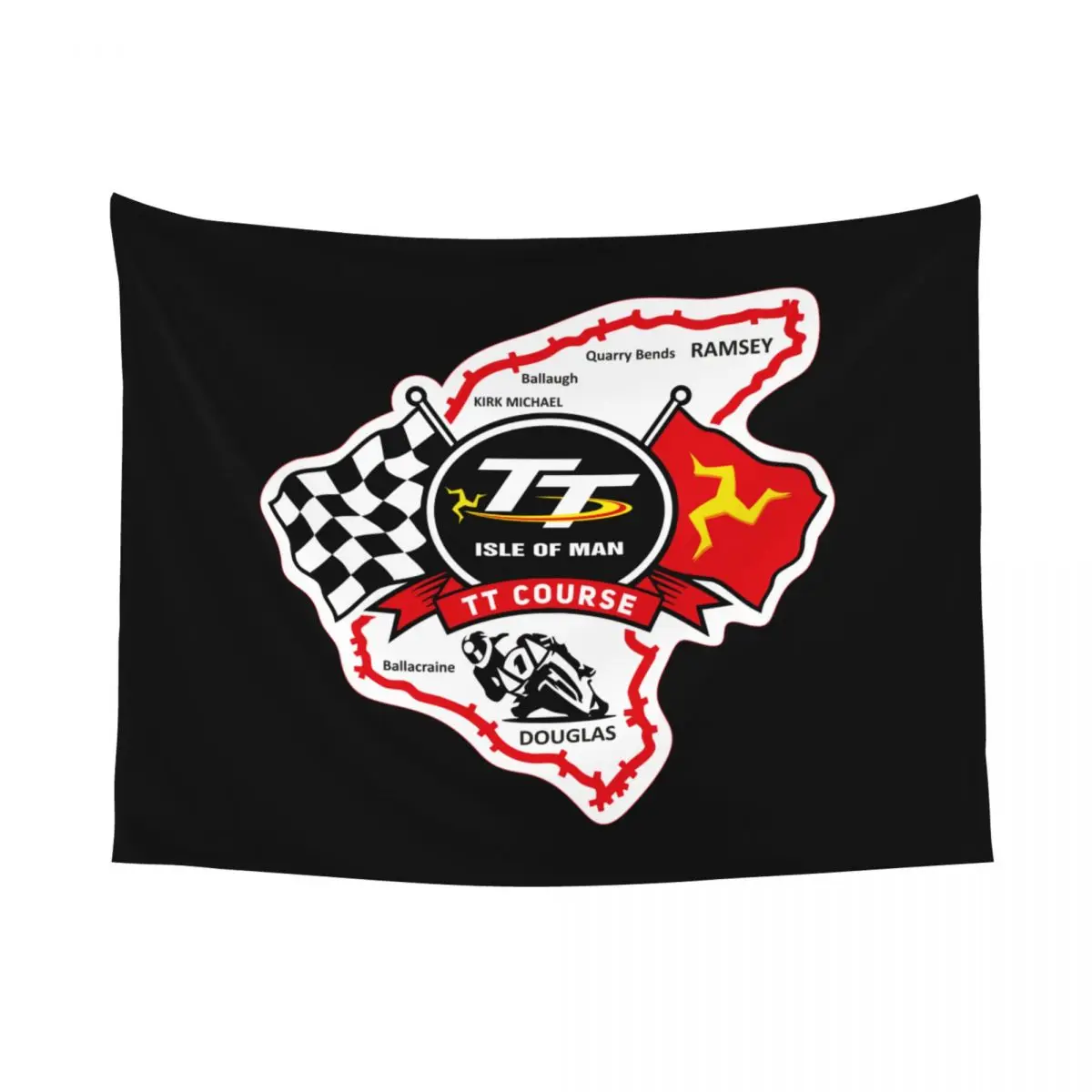 Isle Of Man TT Motorcycle Race Tapestry Wall Hanging Print Fabric Tapestries Art Wall Blanket Wall Decor Tapiz