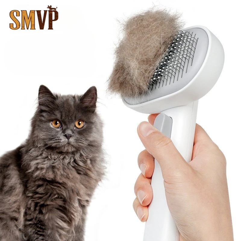 

Self Cleaning Pet Slicker Brush One Click Remove Loose Undercoat Grooming Comb for Cats Dogs Suitable for Long Short Hair