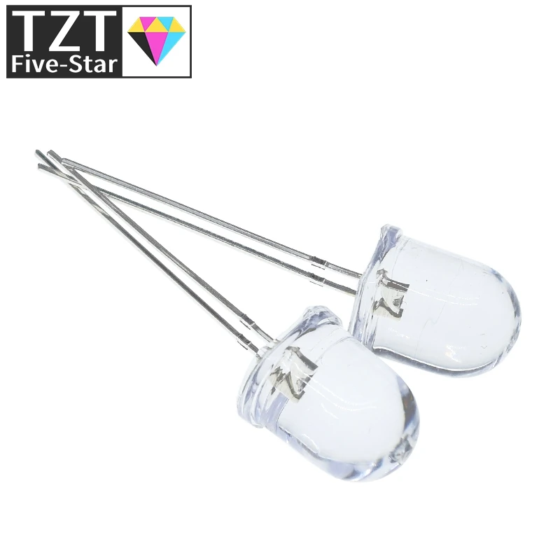 10 مللي متر LED 5 ألوان أحمر أزرق أصفر أخضر أبيض شفاف 20mA 0.75 واط الترا برايت مصباح LED مستدير صمام ثنائي باعث للضوء مصباح #4