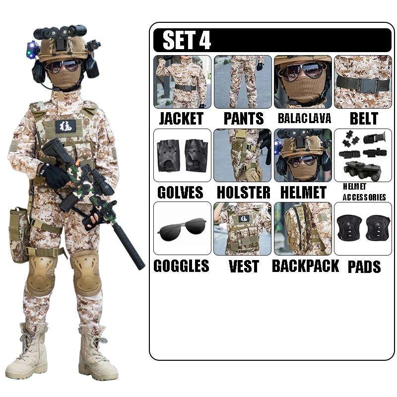 Disfraz soldado infantil camuflaje arena fuerzas especiales - imagen 2