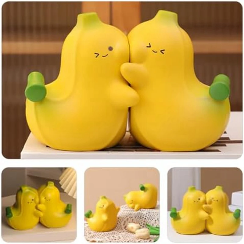 1 Pair Non-Skid Bookend Decorative Book Stoppers Holders Book Shelf Banana Shaped Book Ends Yellow For Home Desk Office