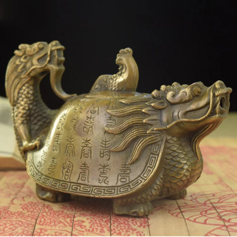 

, Ornament, , Dragon Turtle Wine , Water Pot, Craft, Brass Artwork