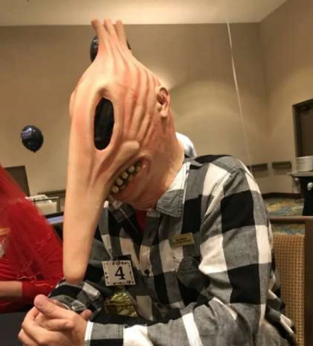 Adam and Barbara Themed Full Head Cover Horror Prop for Adults Halloween Party Cosplay Latex Mask