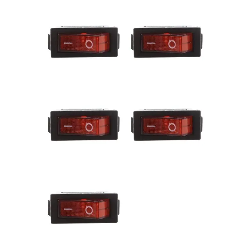 B63B-AC 16A/250V 20A/125V Red Light Illuminated On Off SPST Boat Rocker Switch X 25 Pcs