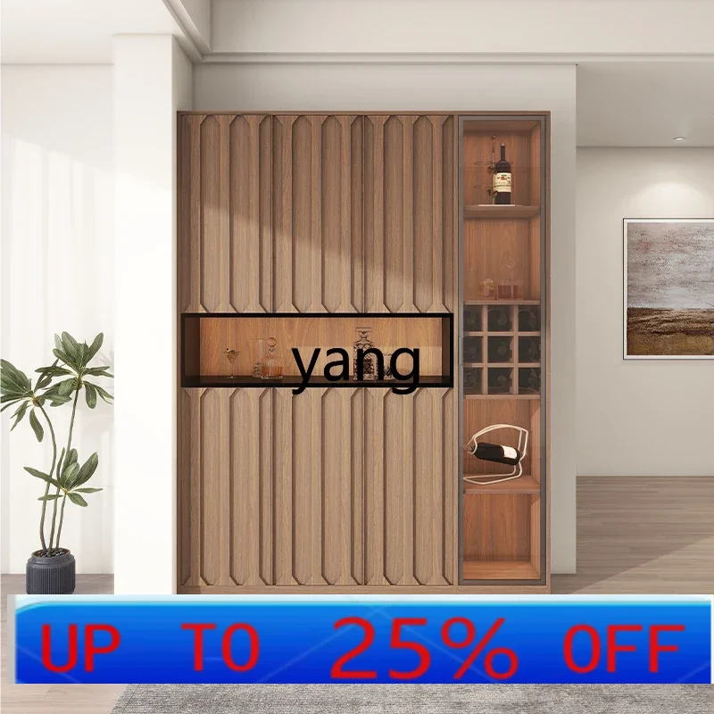 

LH solid wood retro wine cabinet with glass door TV side wine rack living room display cabinet