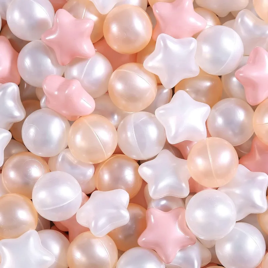 Bola pit bolas 100 peças, formas de estrela para bebês crianças cercadinho bolas de plástico para bebês piscina de bolinhas filhote de cachorro playballs