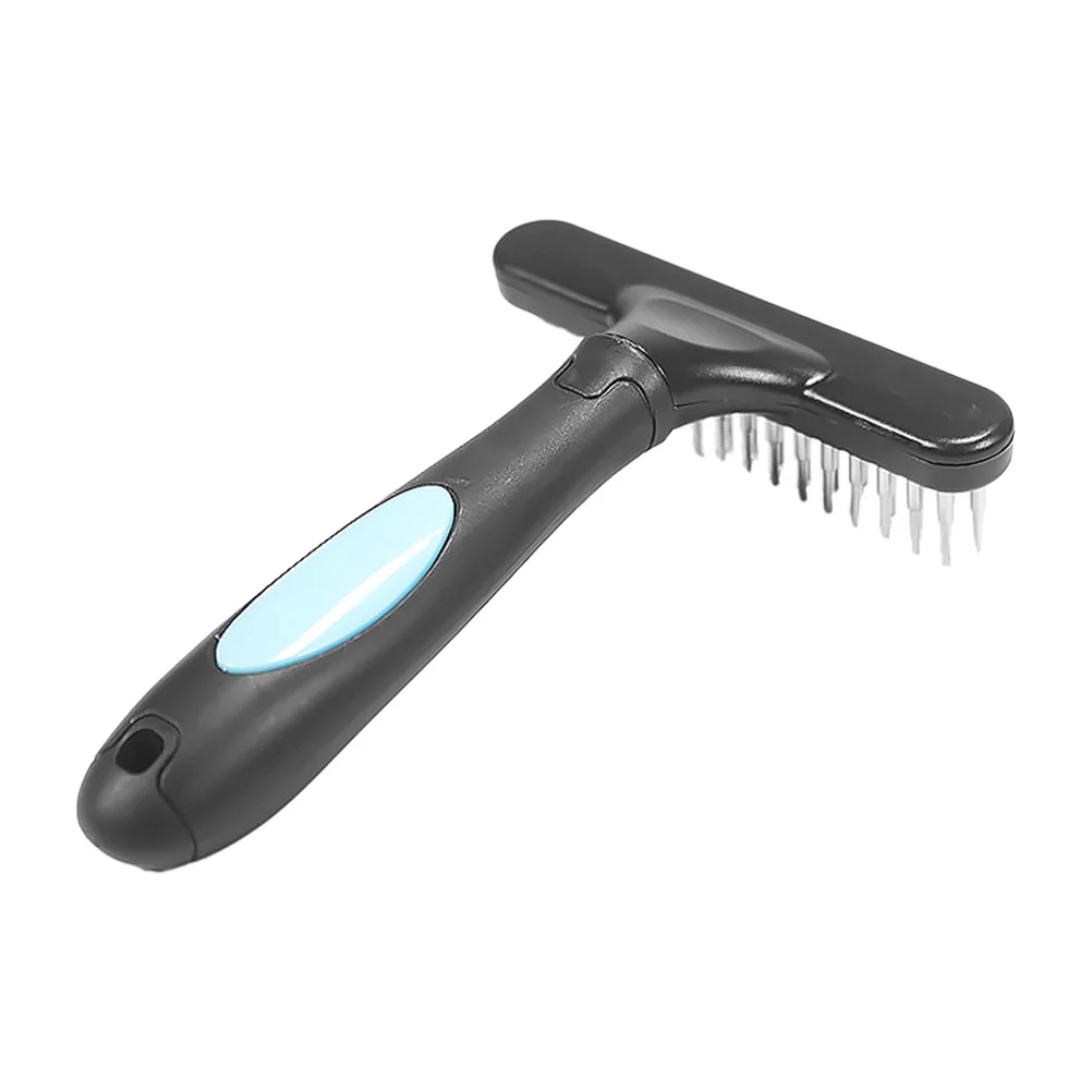 

Dog Grooming Rake Pet Hair Brush Remover Fine Grinding Metal Comb Tooth Smooth Surface Comfortable Grip for Shedding and
