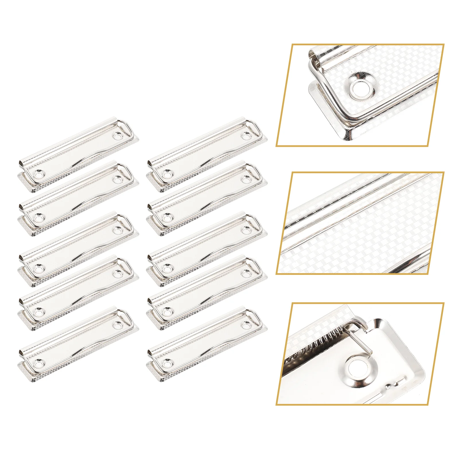 15 Pcs Stationery Plate Holder Document Clips Clipboards with Rivets for Office Writing Iron Multifunction