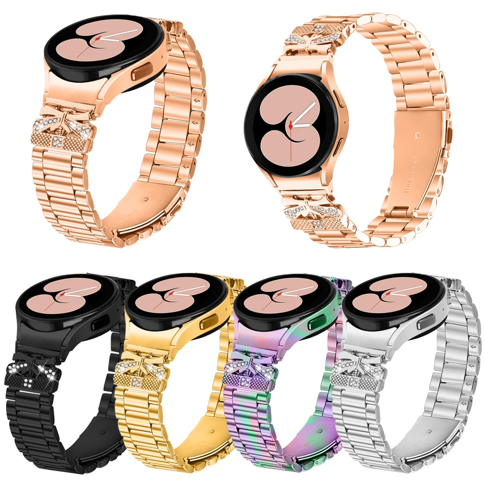 لا فجوات سريعة تناسب حزام معدني من الفولاذ المقاوم للصدأ لساعة سامسونج جالاكسي 7 6 الكلاسيكية 43 47 مللي متر 40 مللي متر 44 مللي متر سوار للساعة 5 4 الفرقة