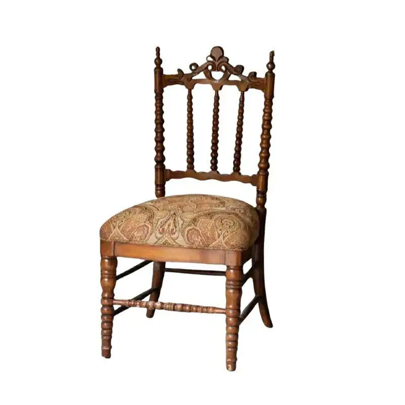 LMM Solid Wood Dining Chair Home Study Soft Bag Book Chair American Medieval Leisure Solid Wood Dining Chair