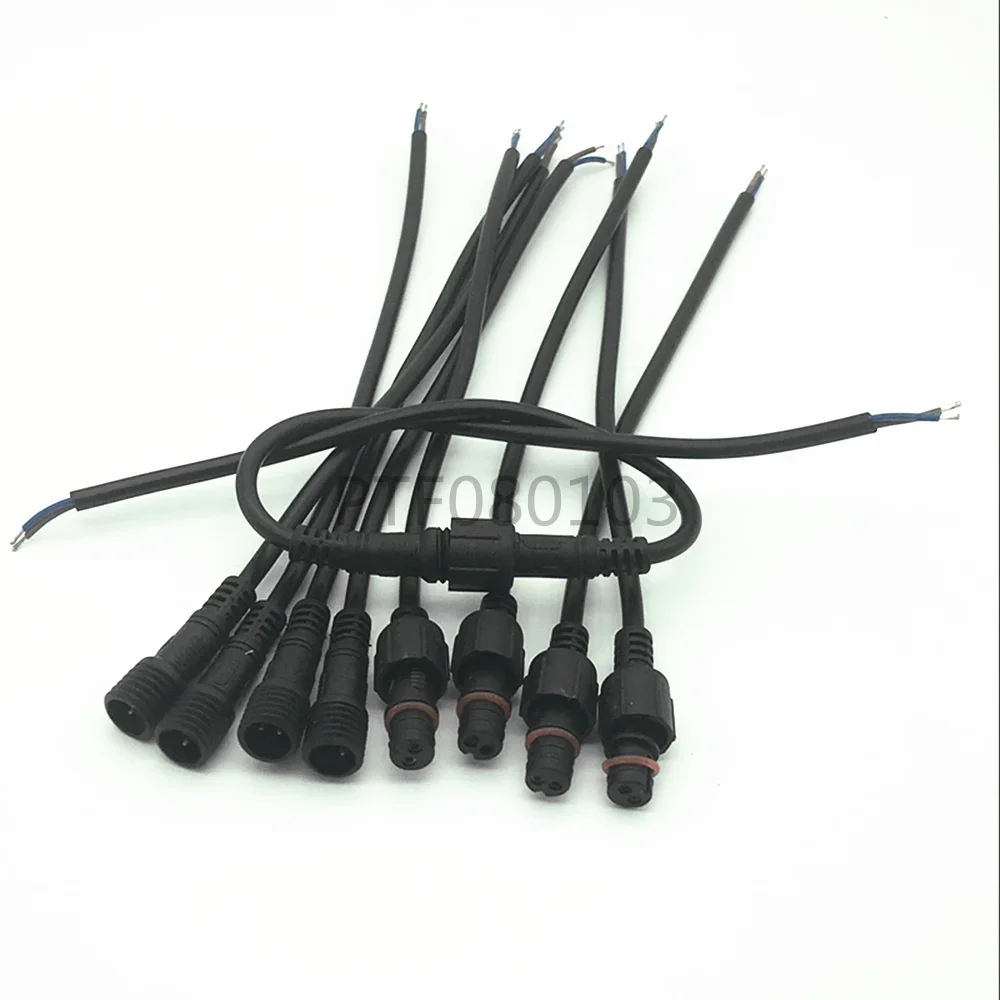 

5/10/20/50pcs/pack 2pin Male to Female Connector Waterproof Cable 2Pin BLACK for single color LED Strips Light